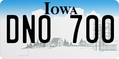 IA license plate DNO700