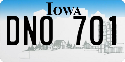 IA license plate DNO701