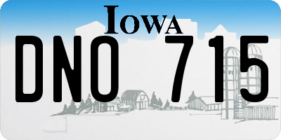 IA license plate DNO715
