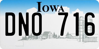 IA license plate DNO716