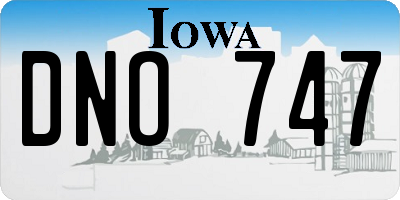 IA license plate DNO747