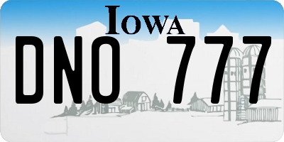 IA license plate DNO777