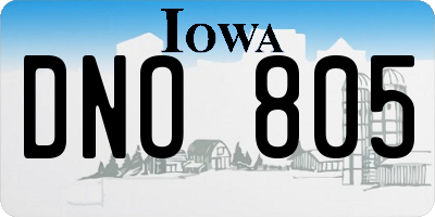 IA license plate DNO805