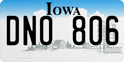 IA license plate DNO806