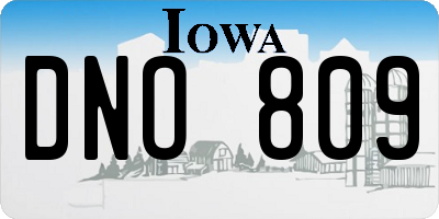 IA license plate DNO809