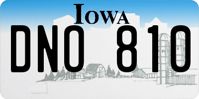 IA license plate DNO810