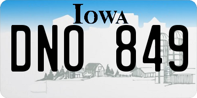 IA license plate DNO849