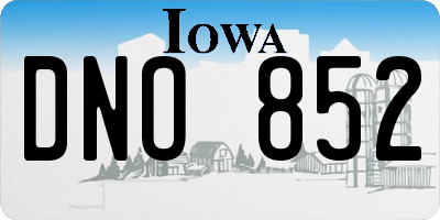 IA license plate DNO852
