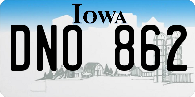 IA license plate DNO862