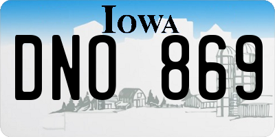 IA license plate DNO869
