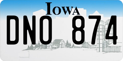 IA license plate DNO874