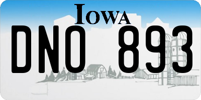 IA license plate DNO893