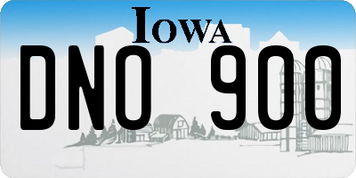 IA license plate DNO900