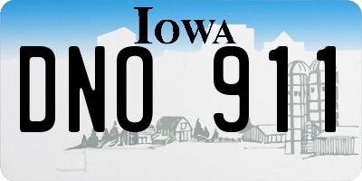 IA license plate DNO911