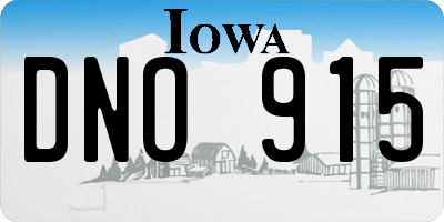 IA license plate DNO915