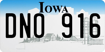 IA license plate DNO916