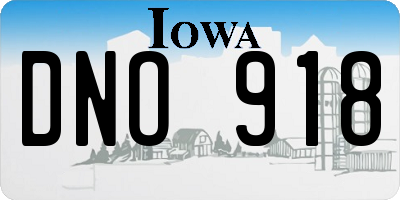 IA license plate DNO918
