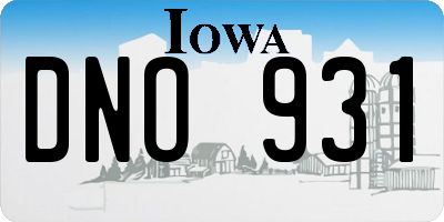 IA license plate DNO931