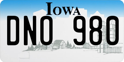 IA license plate DNO980