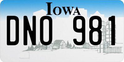 IA license plate DNO981