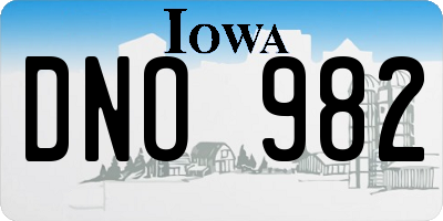 IA license plate DNO982
