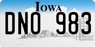 IA license plate DNO983