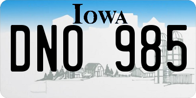 IA license plate DNO985