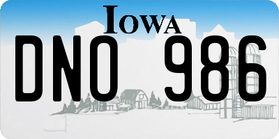IA license plate DNO986