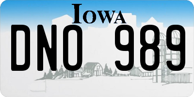 IA license plate DNO989