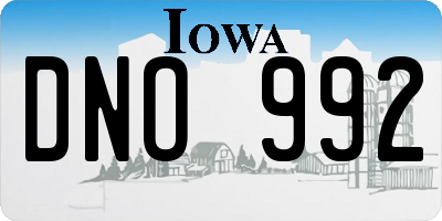 IA license plate DNO992