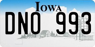 IA license plate DNO993