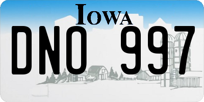IA license plate DNO997