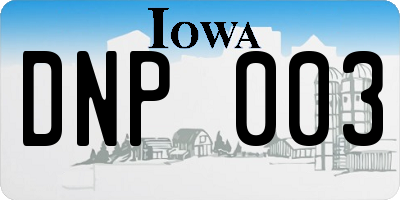 IA license plate DNP003