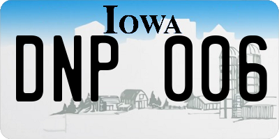 IA license plate DNP006