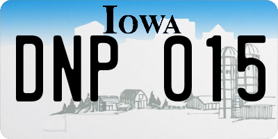 IA license plate DNP015