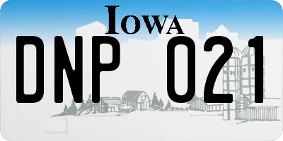IA license plate DNP021