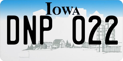IA license plate DNP022
