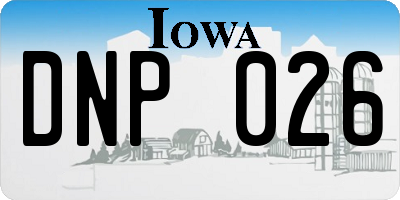 IA license plate DNP026