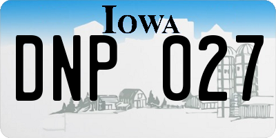 IA license plate DNP027