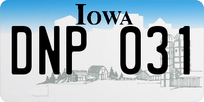 IA license plate DNP031