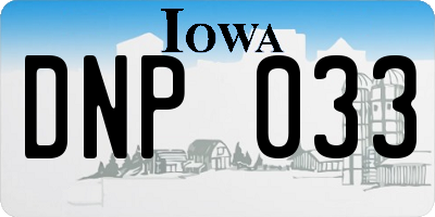 IA license plate DNP033