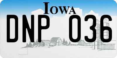 IA license plate DNP036