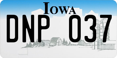 IA license plate DNP037