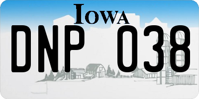 IA license plate DNP038