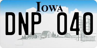 IA license plate DNP040