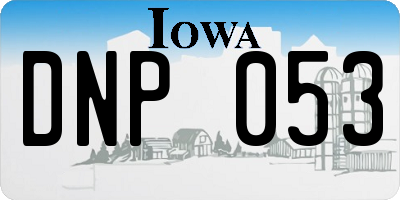 IA license plate DNP053