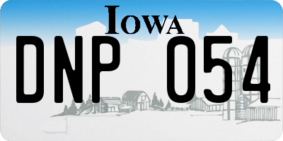 IA license plate DNP054