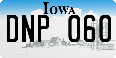 IA license plate DNP060