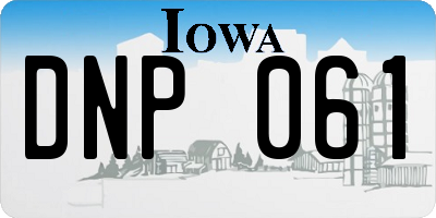IA license plate DNP061