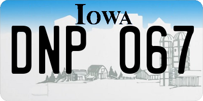 IA license plate DNP067